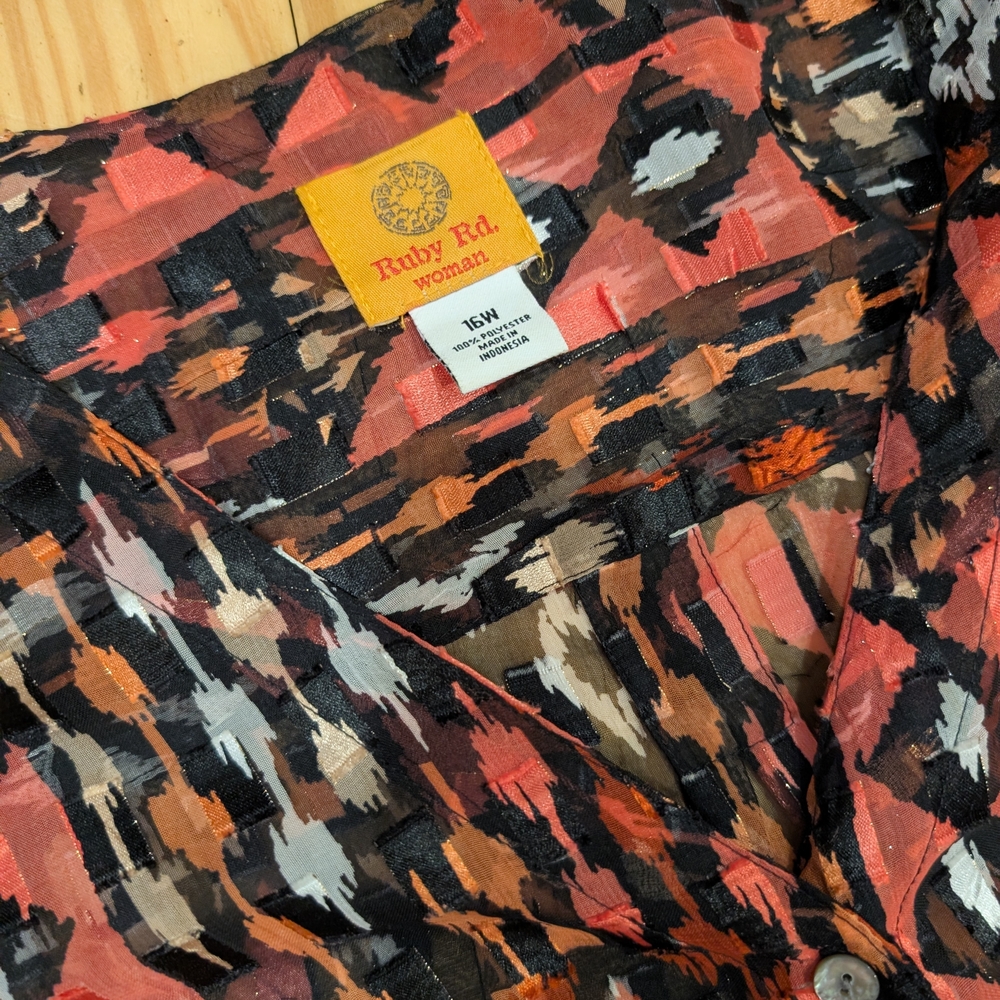 Ruby Rd. Multicolor Abstract Print Blouse - Picture 2 of 3